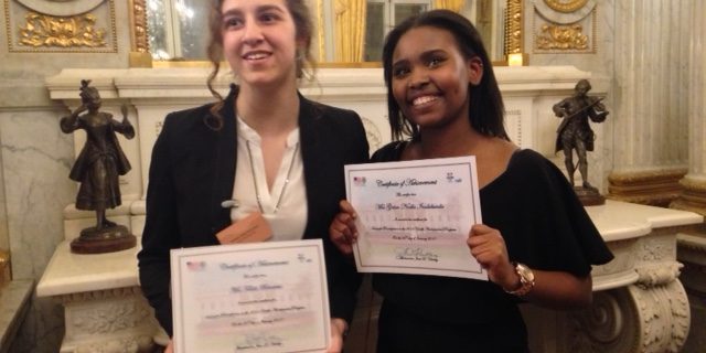 20 janvier 2017 : Remise des diplômes des « jeunes ambassadeurs » à Paris